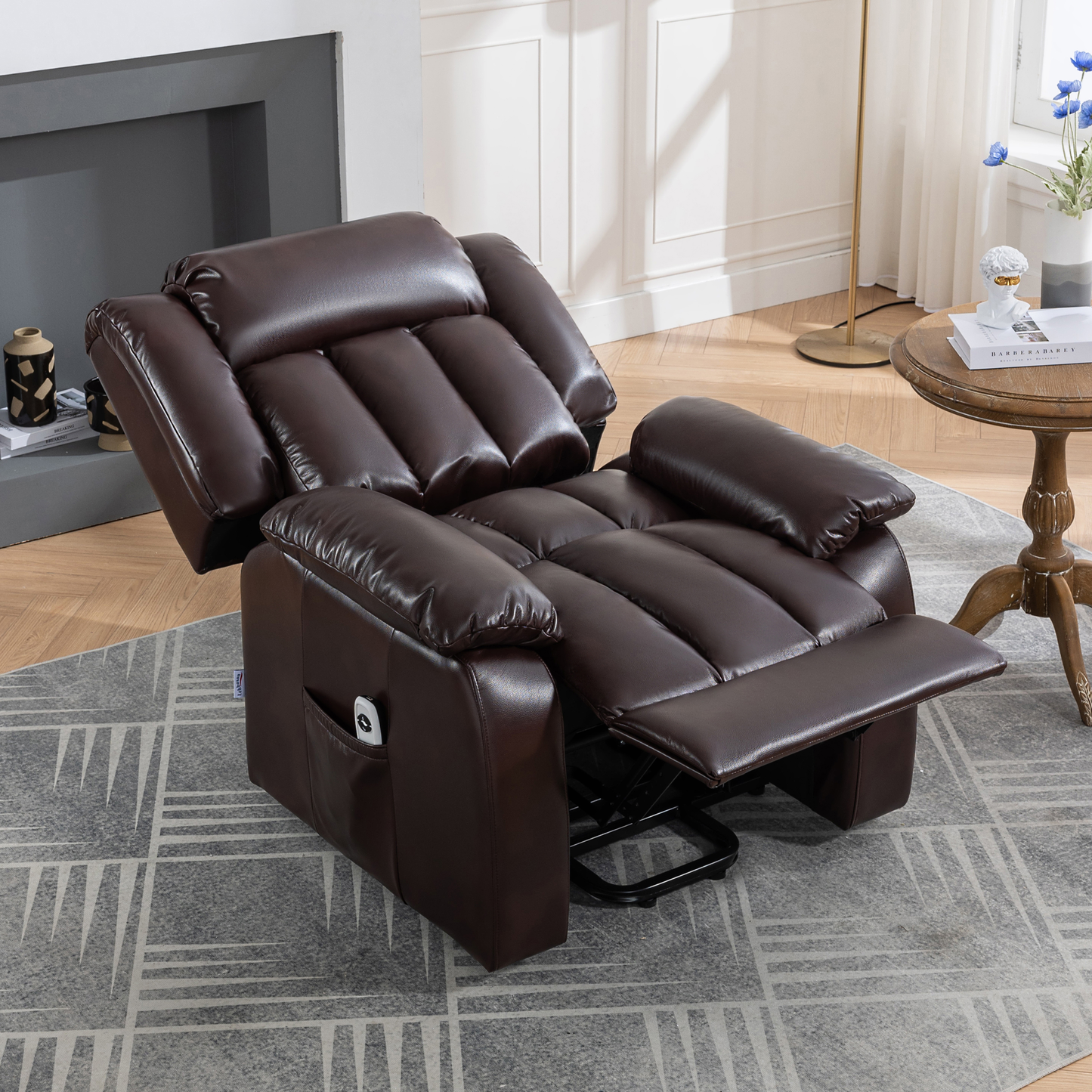 Sophia (Red/Brown) Faux Leather lift chair recliner
